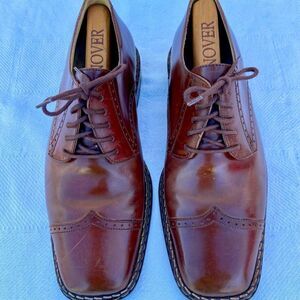 Stacy Adams Dickinson Cap Toe Leather Shoes Mens Cognac Shoe Size 8.5 M.